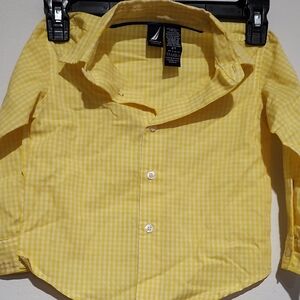 Nautica Yellow Gingham Kids Button Down Shirt